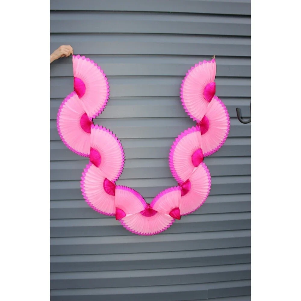 Long Vintage Colorful Sunflower Honeycomb Accordion Streamer Decor Birthday PINK